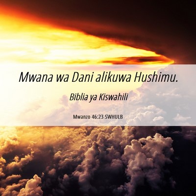 Picture 06 - Mwanzo 46:23 SWHULB - Mwana wa Dani alikuwa - Bible Verse Picture