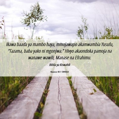 Picture 06 - Mwanzo 48:1 SWHULB - Ikawa baada ya mambo haya, mmojawapo akamwambia - Bible Verse Picture