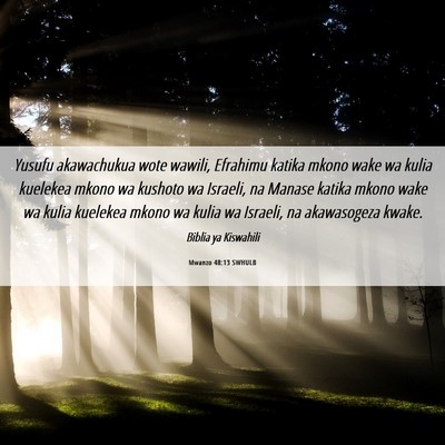 Picture 06 - Mwanzo 48:13 SWHULB - Yusufu akawachukua wote wawili, Efrahimu katika - Bible Verse Picture