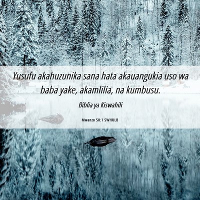 Picture 06 - Mwanzo 50:1 SWHULB - Yusufu akahuzunika sana hata akauangukia uso wa - Bible Verse Picture
