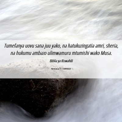 Picture 06 - Nehemia 1:7 SWHULB - Tumefanya uovu sana juu yako, na hatukuzingatia - Bible Verse Picture