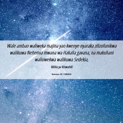 Picture 06 - Nehemia 10:1 SWHULB - Wale ambao waliweka majina yao kwenye nyaraka - Bible Verse Picture