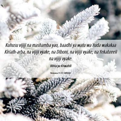 Picture 06 - Nehemia 11:25 SWHULB - Kuhusu vijiji na mashamba yao, baadhi ya watu wa - Bible Verse Picture