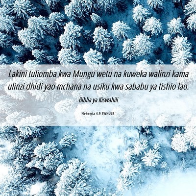 Picture 06 - Nehemia 4:9 SWHULB - Lakini tuliomba kwa Mungu wetu na kuweka walinzi - Bible Verse Picture