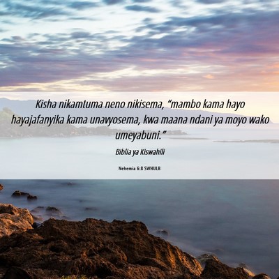 Picture 06 - Nehemia 6:8 SWHULB - Kisha nikamtuma neno nikisema, “mambo kama hayo - Bible Verse Picture