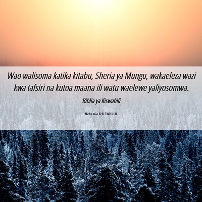 Picture 06 - Nehemia 8:8 SWHULB - Wao walisoma katika kitabu, Sheria ya Mungu, - Bible Verse Picture