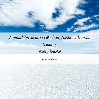 Picture 06 - Ruth 4:20 SWHULB - Aminadabu akamzaa Nashon, Nashon akamzaa - Bible Verse Picture