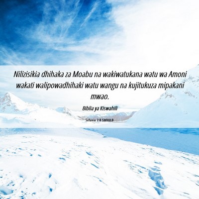 Picture 06 - Sefania 2:8 SWHULB - Nilizisikia dhihaka za Moabu na wakiwatukana watu - Bible Verse Picture