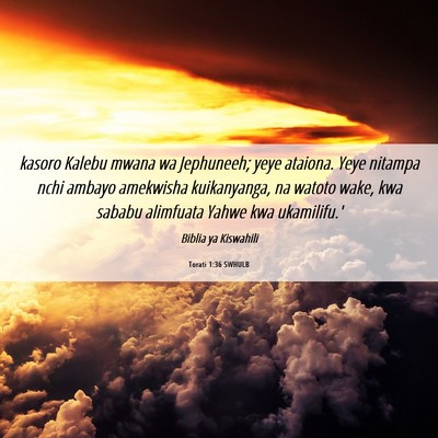 Picture 06 - Torati 1:36 SWHULB - kasoro Kalebu mwana wa Jephuneeh; yeye ataiona. - Bible Verse Picture