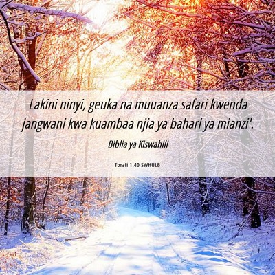 Picture 06 - Torati 1:40 SWHULB - Lakini ninyi, geuka na muuanza safari kwenda - Bible Verse Picture