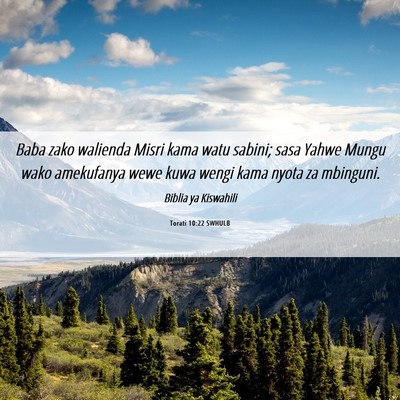 Picture 06 - Torati 10:22 SWHULB - Baba zako walienda Misri kama watu sabini; sasa - Bible Verse Picture