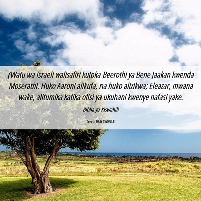 Picture 06 - Torati 10:6 SWHULB - (Watu wa Israeli walisafiri kutoka Beerothi ya - Bible Verse Picture