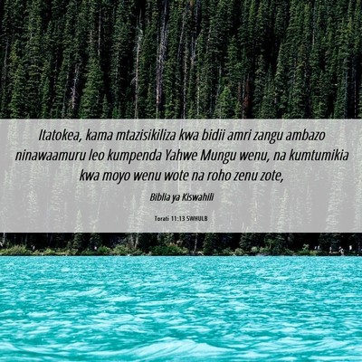 Picture 06 - Torati 11:13 SWHULB - Itatokea, kama mtazisikiliza kwa bidii amri zangu - Bible Verse Picture