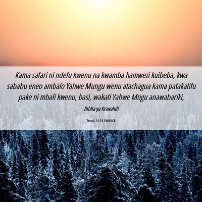 Picture 06 - Torati 14:24 SWHULB - Kama safari ni ndefu kwenu na kwamba hamwezi - Bible Verse Picture