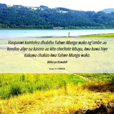 Picture 06 - Torati 17:1 SWHULB - Haupaswi kumtolea dhabihu Yahwe Mungu wako - Bible Verse Picture
