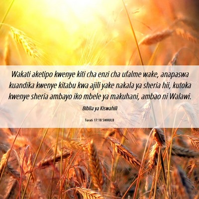 Picture 06 - Torati 17:18 SWHULB - Wakati aketipo kwenye kiti cha enzi cha ufalme - Bible Verse Picture