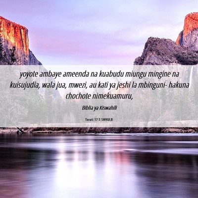 Picture 06 - Torati 17:3 SWHULB - yoyote ambaye ameenda na kuabudu miungu mingine - Bible Verse Picture