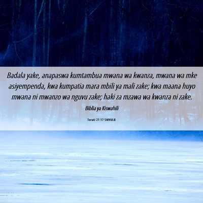 Picture 06 - Torati 21:17 SWHULB - Badala yake, anapaswa kumtambua mwana wa kwanza, - Bible Verse Picture