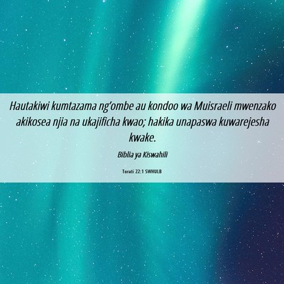 Picture 06 - Torati 22:1 SWHULB - Hautakiwi kumtazama ng’ombe au kondoo wa - Bible Verse Picture