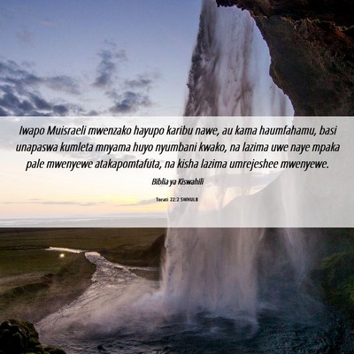 Picture 06 - Torati 22:2 SWHULB - Iwapo Muisraeli mwenzako hayupo karibu nawe, au - Bible Verse Picture