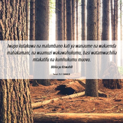 Picture 06 - Torati 25:1 SWHULB - Iwapo kutakuwa na malumbano kati ya wanaume na - Bible Verse Picture