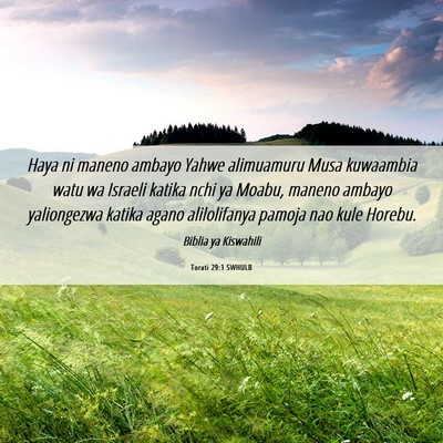 Picture 06 - Torati 29:1 SWHULB - Haya ni maneno ambayo Yahwe alimuamuru Musa - Bible Verse Picture