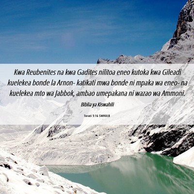 Picture 06 - Torati 3:16 SWHULB - Kwa Reubenites na kwa Gadites nilitoa eneo kutoka - Bible Verse Picture