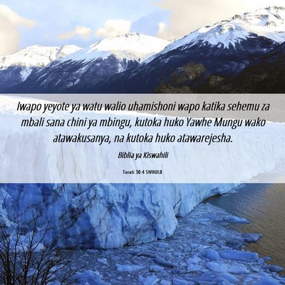 Picture 06 - Torati 30:4 SWHULB - Iwapo yeyote ya watu walio uhamishoni wapo katika - Bible Verse Picture