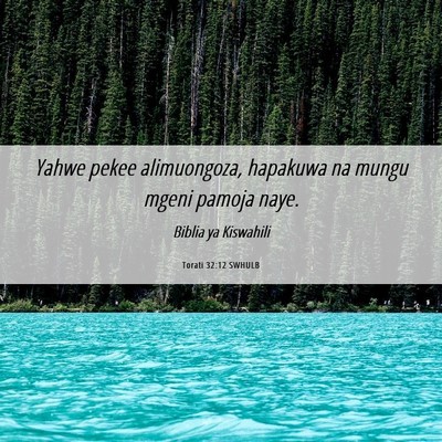 Picture 06 - Torati 32:12 SWHULB - Yahwe pekee alimuongoza, hapakuwa na mungu mgeni - Bible Verse Picture