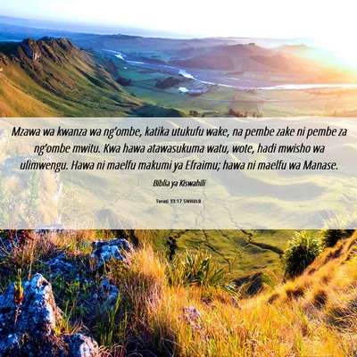 Picture 06 - Torati 33:17 SWHULB - Mzawa wa kwanza wa ng’ombe, katika utukufu - Bible Verse Picture