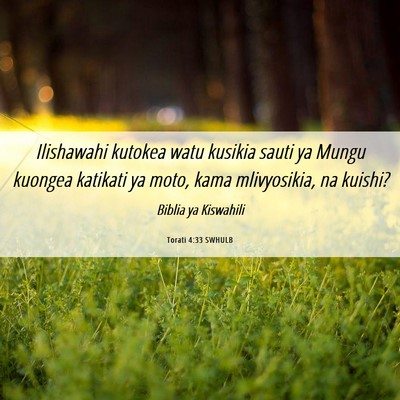 Picture 06 - Torati 4:33 SWHULB - Ilishawahi kutokea watu kusikia sauti ya Mungu - Bible Verse Picture