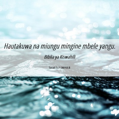 Picture 06 - Torati 5:7 SWHULB - Hautakuwa na miungu mingine mbele - Bible Verse Picture