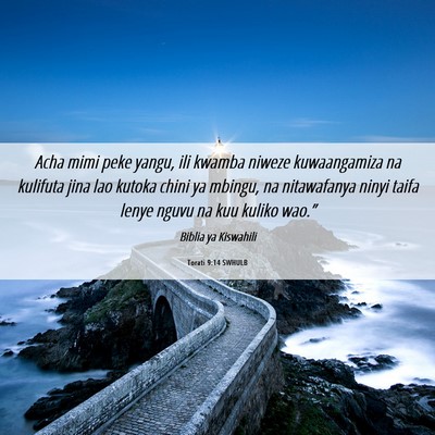 Picture 06 - Torati 9:14 SWHULB - Acha mimi peke yangu, ili kwamba niweze - Bible Verse Picture