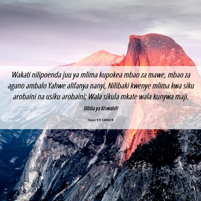 Picture 06 - Torati 9:9 SWHULB - Wakati nilipoenda juu ya mlima kupokea mbao za - Bible Verse Picture