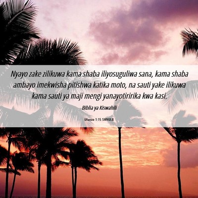 Picture 06 - Ufunuo 1:15 SWHULB - Nyayo zake zilikuwa kama shaba iliyosuguliwa - Bible Verse Picture