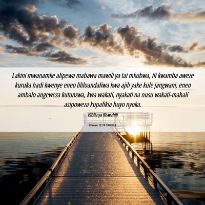 Picture 06 - Ufunuo 12:14 SWHULB - Lakini mwanamke alipewa mabawa mawili ya tai - Bible Verse Picture
