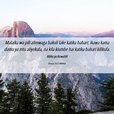Picture 06 - Ufunuo 16:3 SWHULB - Malaika wa pili alimwaga bakuli lake katika - Bible Verse Picture