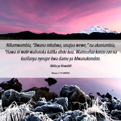 Picture 06 - Ufunuo 7:14 SWHULB - Nikamwambia, “Bwana mkubwa, unajua wewe,” na - Bible Verse Picture