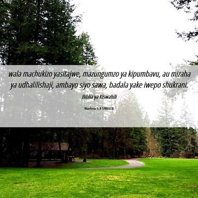 Picture 06 - Waefeso 5:4 SWHULB - wala machukizo yasitajwe, mazungumzo ya - Bible Verse Picture