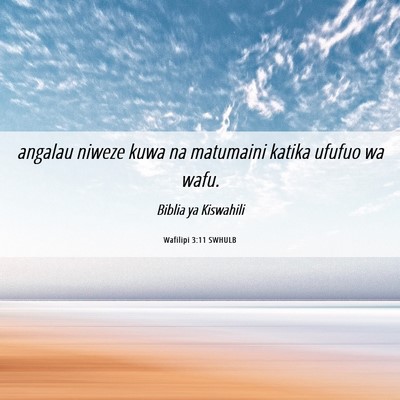 Picture 06 - Wafilipi 3:11 SWHULB - angalau niweze kuwa na matumaini katika ufufuo wa - Bible Verse Picture