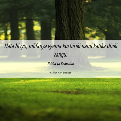 Picture 06 - Wafilipi 4:14 SWHULB - Hata hivyo, mlifanya vyema kushiriki nami katika - Bible Verse Picture