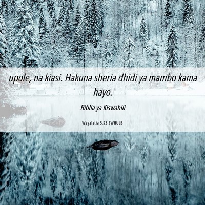 Picture 06 - Wagalatia 5:23 SWHULB - upole, na kiasi. Hakuna sheria dhidi ya mambo - Bible Verse Picture