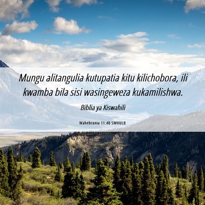 Picture 06 - Wahebrania 11:40 SWHULB - Mungu alitangulia kutupatia kitu kilichobora, ili - Bible Verse Picture