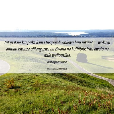 Picture 06 - Wahebrania 2:3 SWHULB - tutapataje kuepuka kama tusipojali wokovu huu - Bible Verse Picture