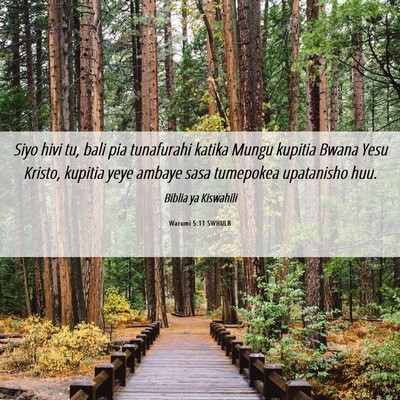 Picture 06 - Warumi 5:11 SWHULB - Siyo hivi tu, bali pia tunafurahi katika Mungu - Bible Verse Picture