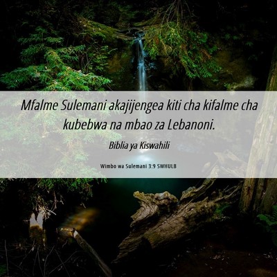 Picture 06 - Wimbo wa Sulemani 3:9 SWHULB - Mfalme Sulemani akajijengea kiti cha kifalme cha - Bible Verse Picture