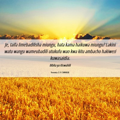 Picture 06 - Yeremia 2:11 SWHULB - Je, taifa limebadilisha miungu, hata kama haikuwa - Bible Verse Picture