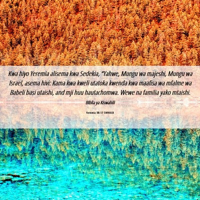 Picture 06 - Yeremia 38:17 SWHULB - Kwa hiyo Yeremia alisema kwa Sedekia, “Yahwe, - Bible Verse Picture