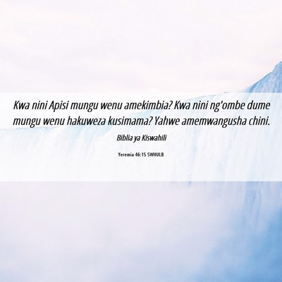 Picture 06 - Yeremia 46:15 SWHULB - Kwa nini Apisi mungu wenu amekimbia? Kwa nini - Bible Verse Picture