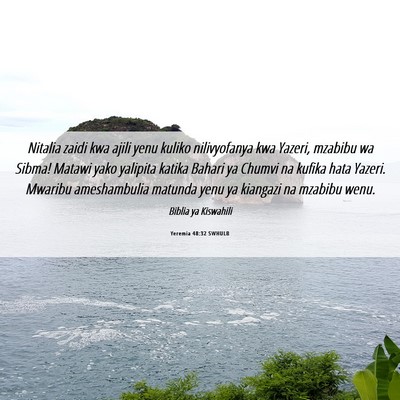 Picture 06 - Yeremia 48:32 SWHULB - Nitalia zaidi kwa ajili yenu kuliko nilivyofanya - Bible Verse Picture